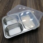 Stainless Steel AirTight Lunch Box With 3 Compartments