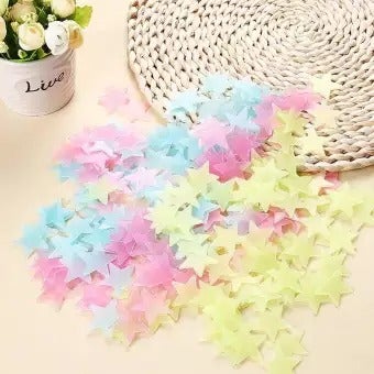 Pack of 100 3D glowing Stars