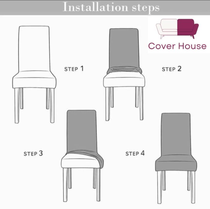 Pack Of 6 Fitted Dining Chair Covers