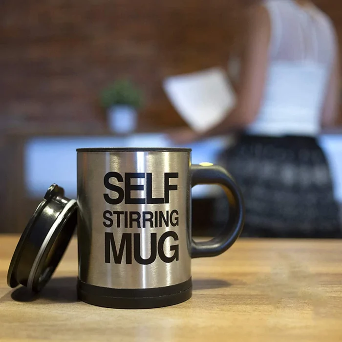This self stirring mug is specially designed to auto mixing tea, coffee, etc. Type: Beer, Coffee, Milk, Water, Fruit Juice, Others Just press the button on the handle, it will do self mixing immediately. No spoon any more, quickly stirring cup for both home and office use