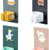 Self Adhesive Cartoon Mop Rack Broom Card Holder Hook