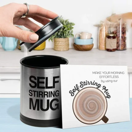 This self stirring mug is specially designed to auto mixing tea, coffee, etc. Type: Beer, Coffee, Milk, Water, Fruit Juice, Others Just press the button on the handle, it will do self mixing immediately. No spoon any more, quickly stirring cup for both home and office use