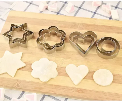Cookie Cutters Shapes Baking Set12PCS Flower, Round, Heart, Star Shape