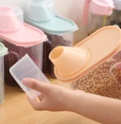 Plastic Cereal Dispenser Storage Box For Kitchen Food Grain Rice Container