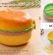 Round Burger Shape 3 layer Lunch Box.