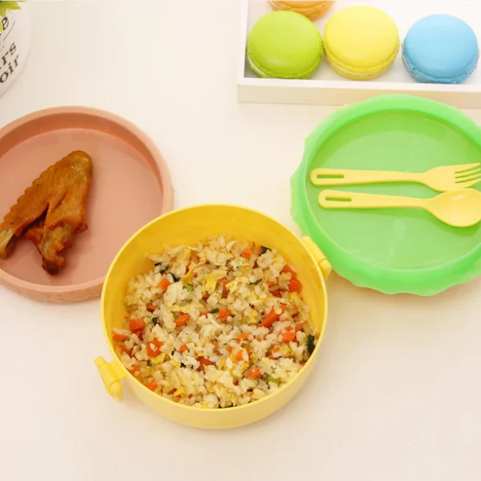 Round Burger Shape 3 layer Lunch Box.